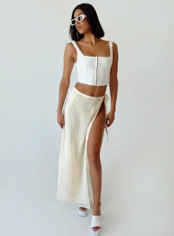 Princess Polly Tie Breaker Maxi Skirt  Yellow Shop