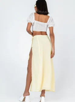 Princess Polly Tie Breaker Maxi Skirt  Yellow Shop