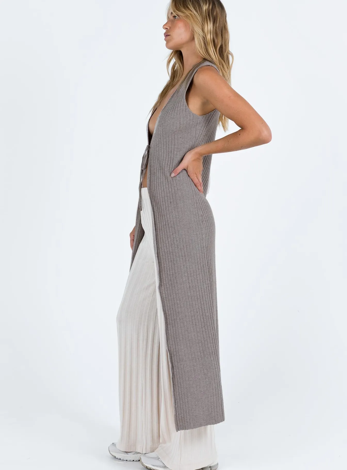 Princess Polly Tieghan Longline Cardigan Brown Hot