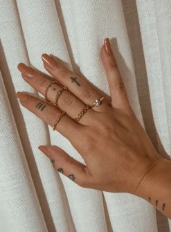 Princess Polly Time Out Ring Set  Gold Flash Sale
