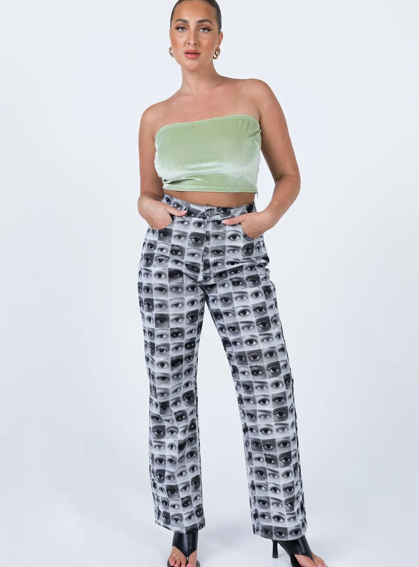 Princess Polly Tinsley Top Green Best