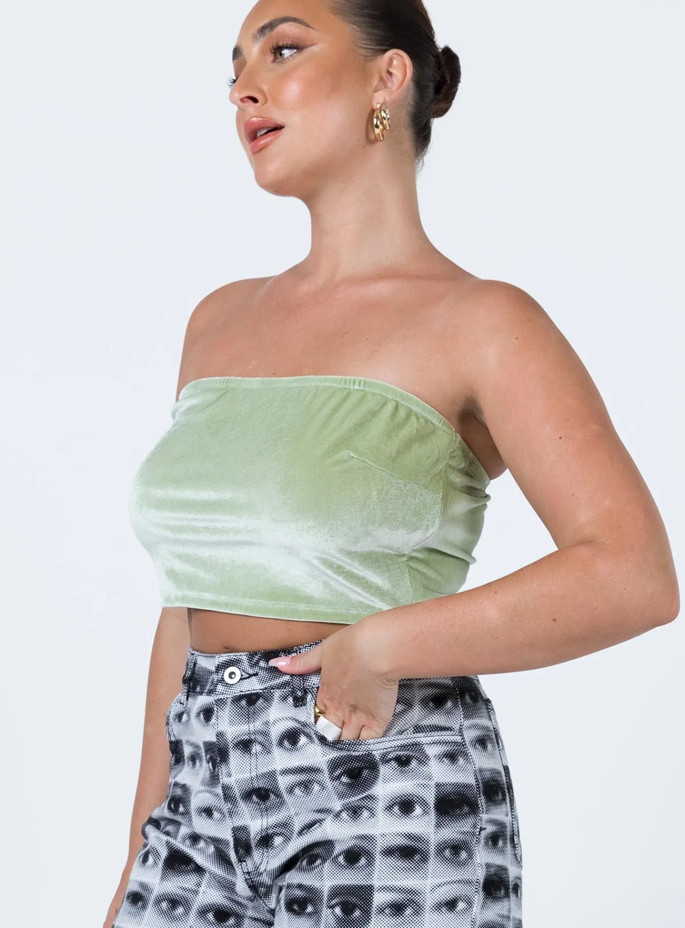 Princess Polly Tinsley Top Green Best