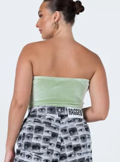Princess Polly Tinsley Top Green Best
