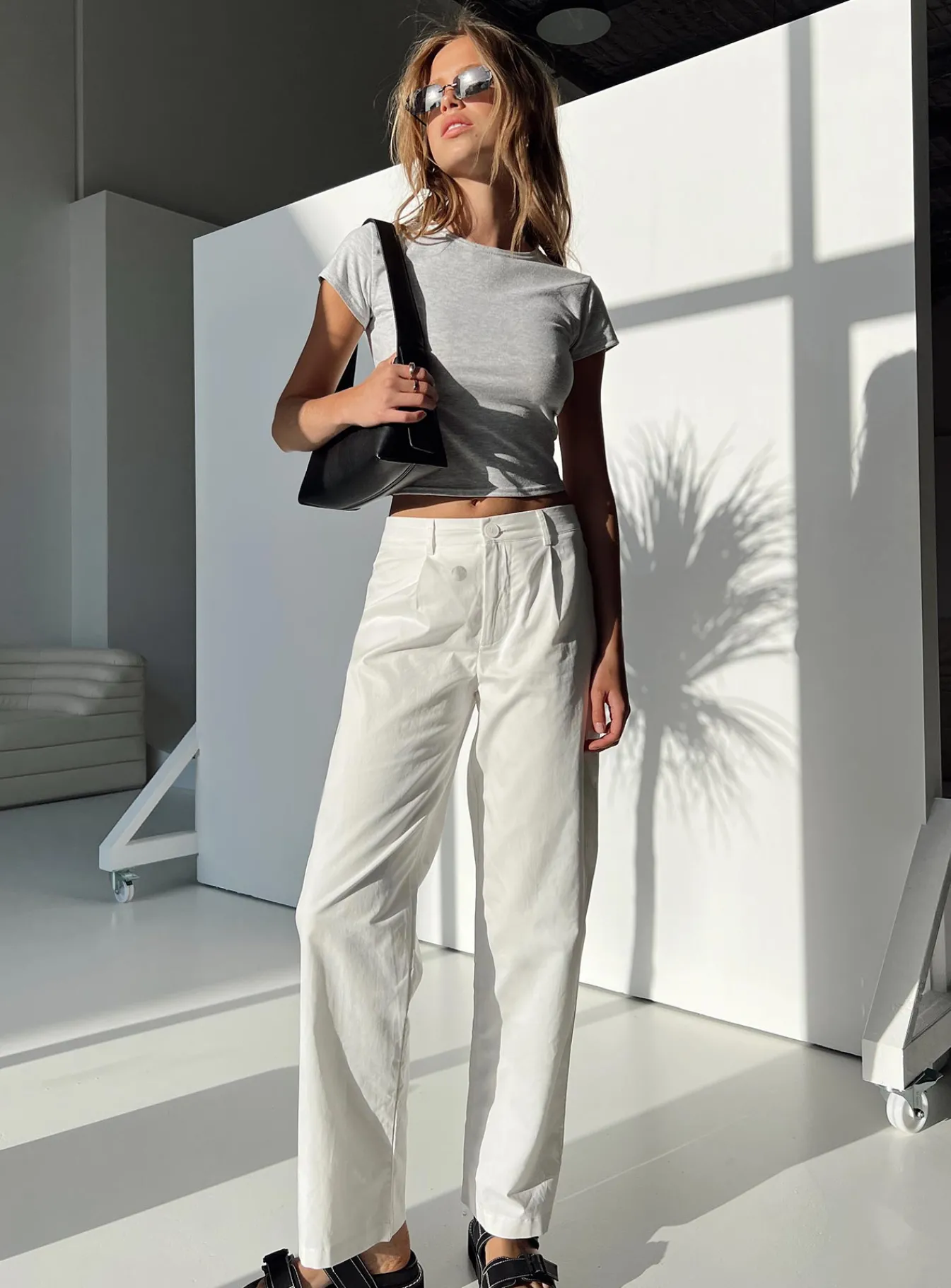 Princess Polly Titius Pants Solid White Store