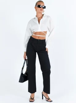 Princess Polly Titius Pants Solid  Black Shop