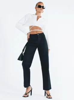 Princess Polly Titius Pants Solid  Black Shop