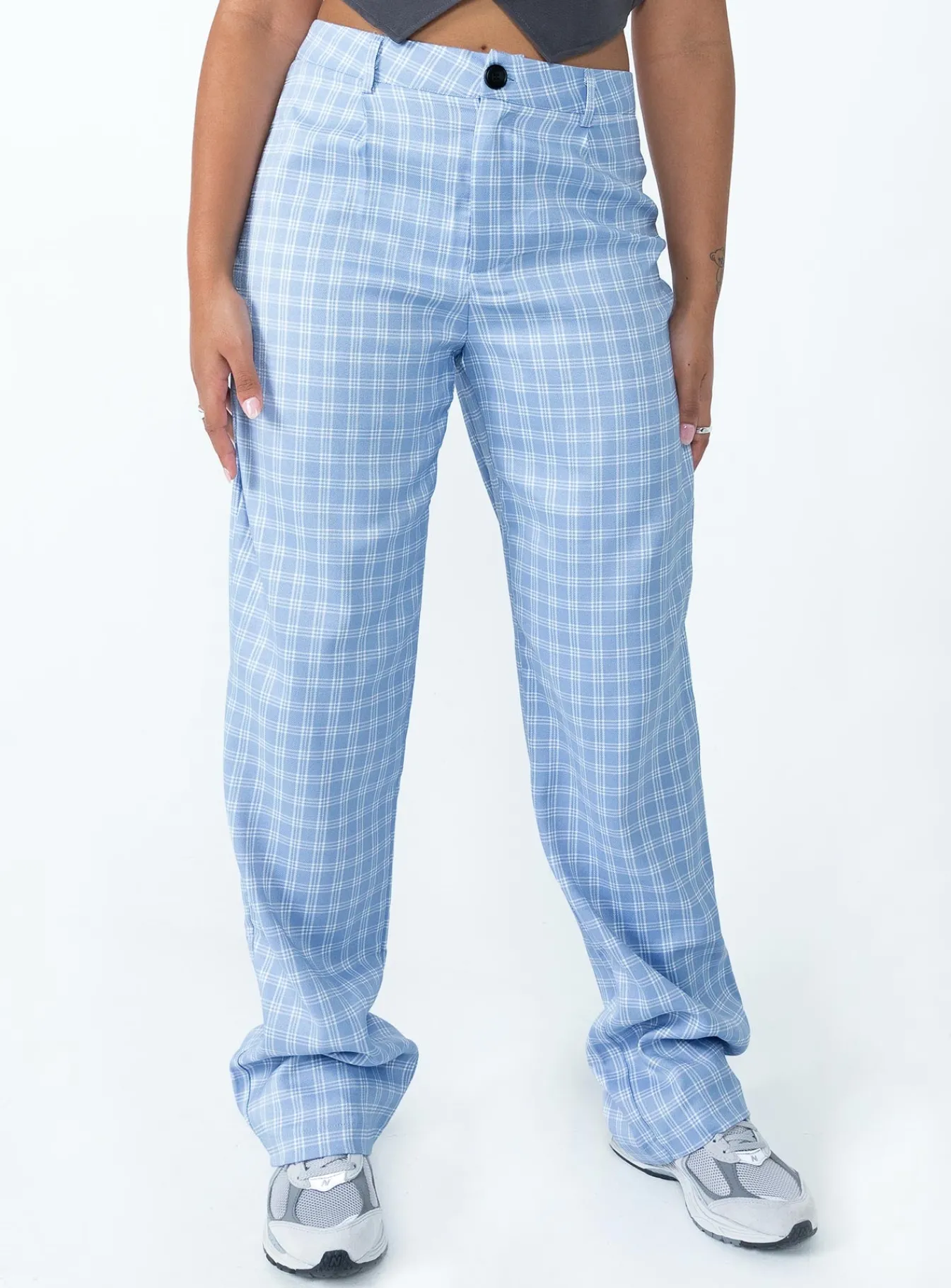 Princess Polly Titius Pantscheck Blue Cheap
