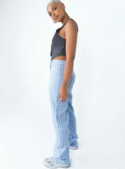Princess Polly Titius Pantscheck Blue Cheap