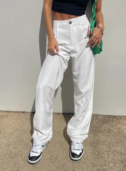Princess Polly Titius Pantspinstripe   White Store