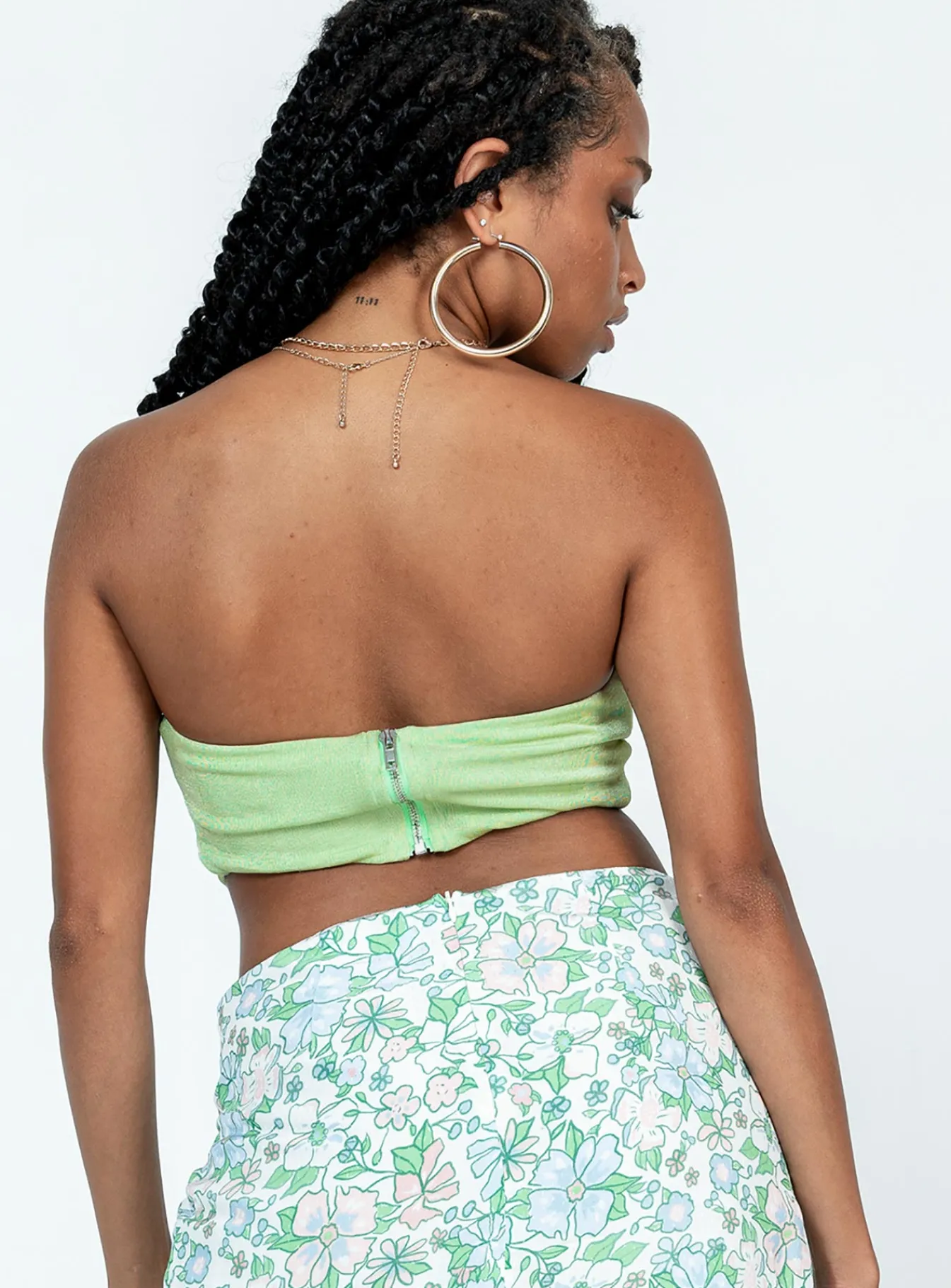 Princess Polly Tiya Strapless Top Green Clearance