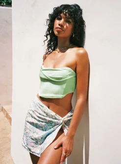 Princess Polly Tiya Strapless Top Green Clearance