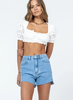 Princess Polly Tiyarnashorts Dark Wash  Denim Best Sale