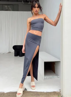 Princess Polly Tomlin Top  Grey Cheap