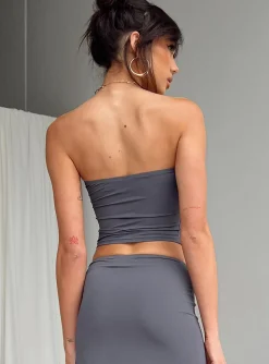 Princess Polly Tomlin Top  Grey Cheap