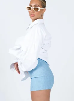 Princess Polly Tommy Knit Shorts Blue Discount