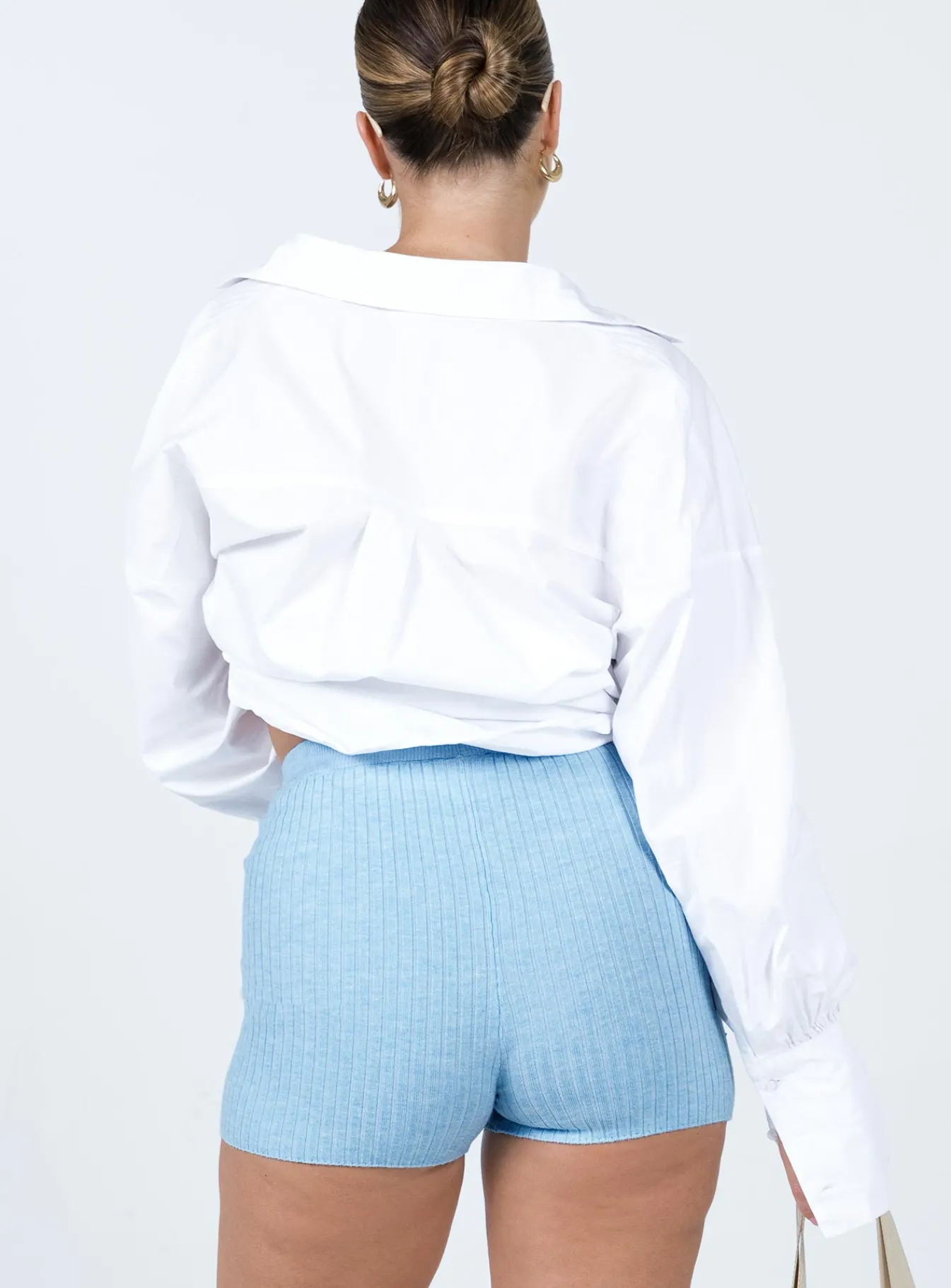Princess Polly Tommy Knit Shorts Blue Discount