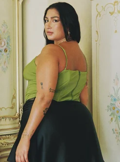 Princess Polly Topakas Plisse Corsetcurve   Green Best Sale
