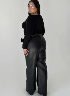 Princess Polly Torridon Eyelet Belt Faux Leather Pantscurve Black Outlet