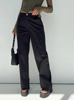 Princess Polly Toscan Cargo Pants  Black Fashion