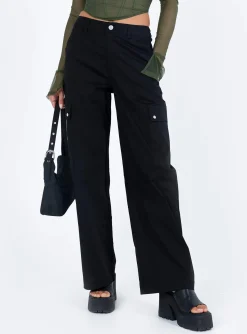 Princess Polly Toscan Cargo Pants  Black Fashion