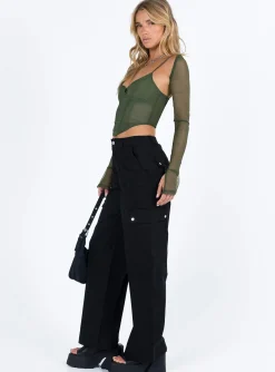 Princess Polly Toscan Cargo Pants  Black Fashion