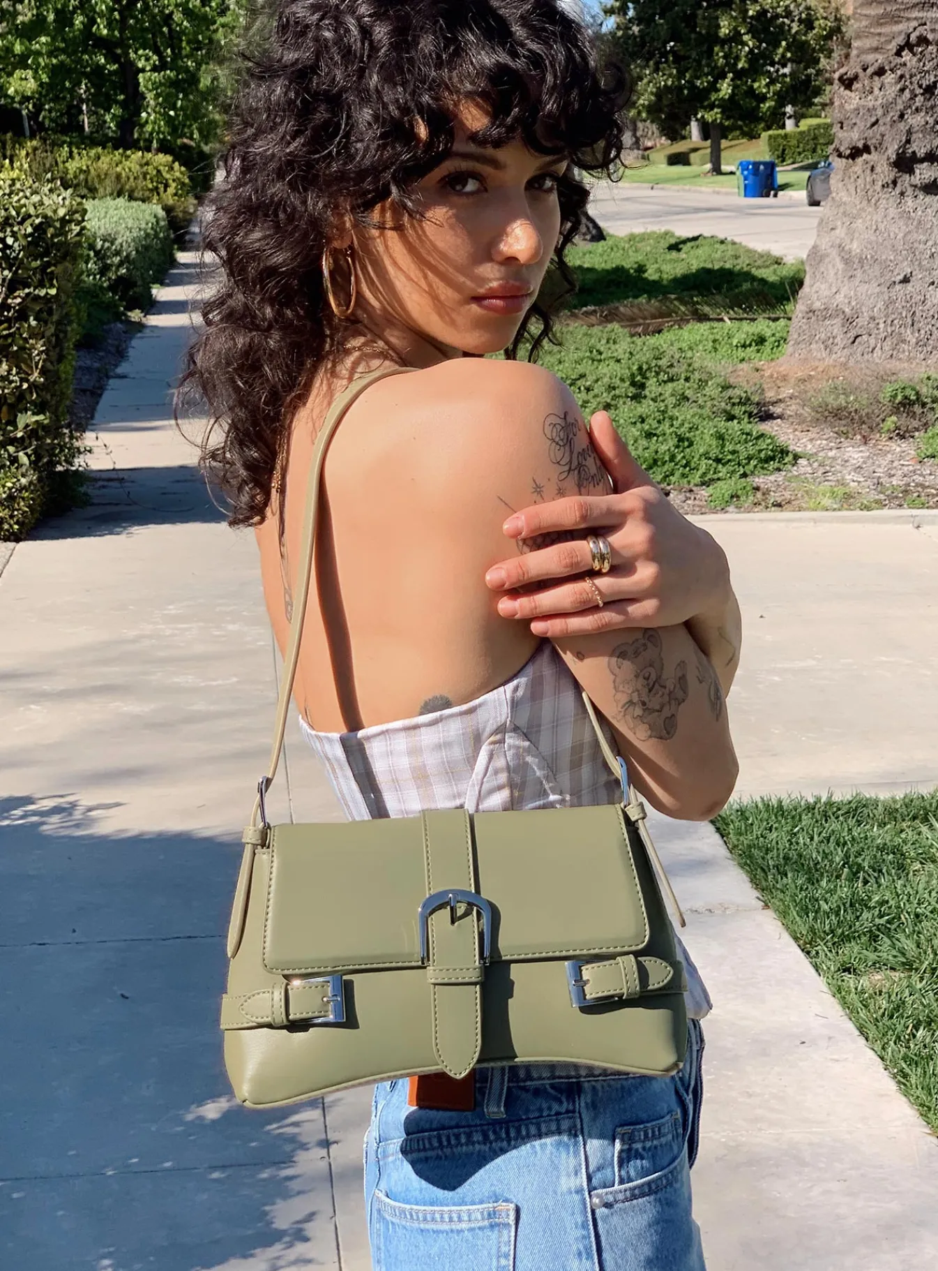 Princess Polly Tozzi Shoulder Bag Khaki Sale