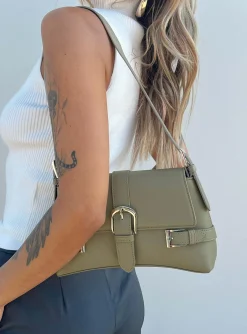 Princess Polly Tozzi Shoulder Bag Khaki Sale