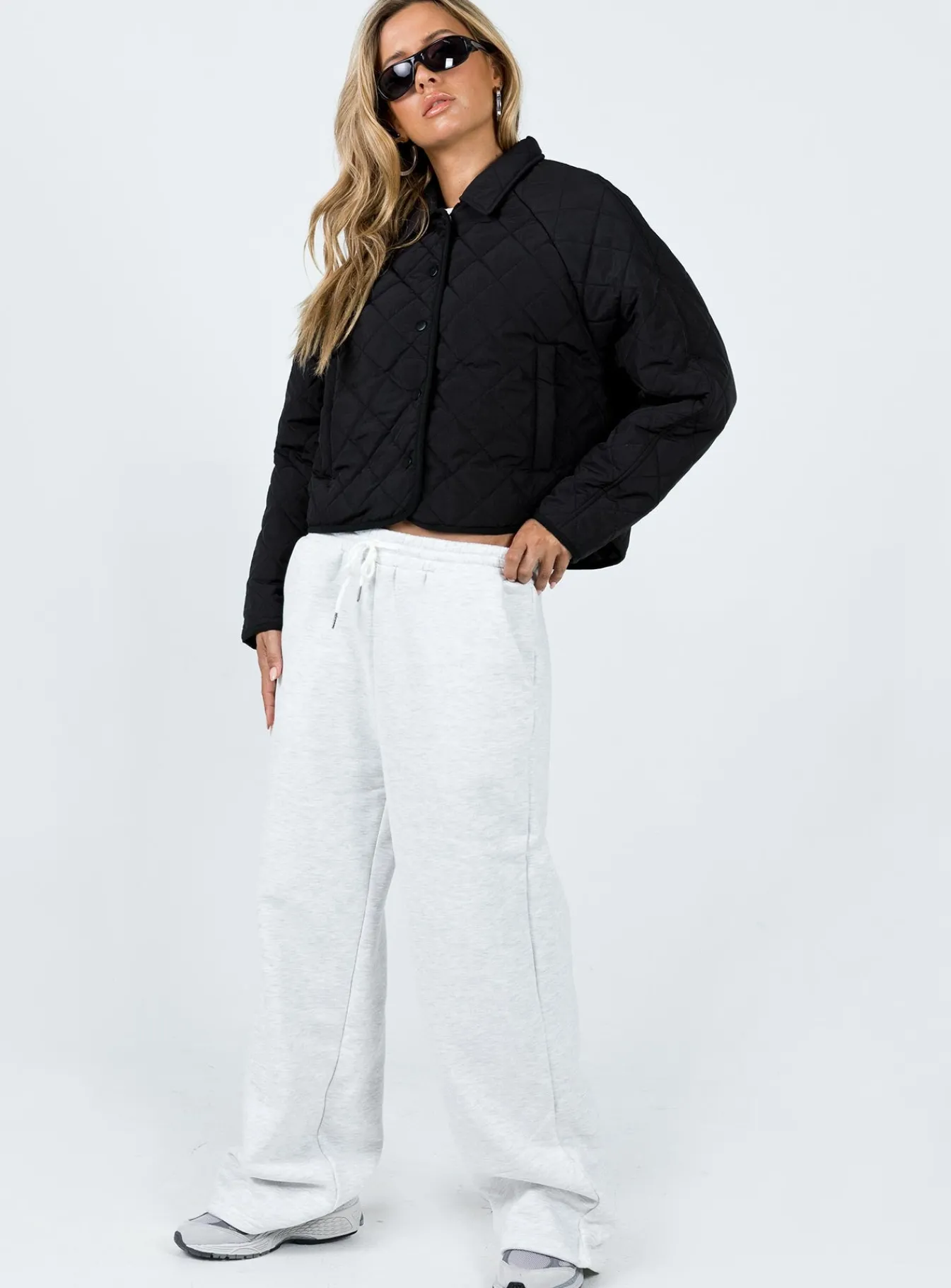 Princess Polly Tripp Quilted Jacket Black Clearance