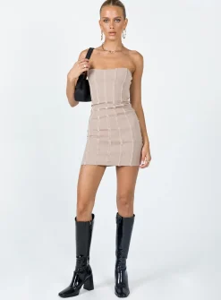 Princess Polly Tristian Mini Dress Brown Flash Sale