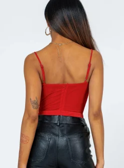 Princess Polly Triston Bodysuit Red New