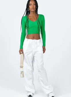 Princess Polly Trucco Long Sleeve Top  Green Hot