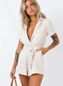 Princess Polly Turin Romper  Beige Online