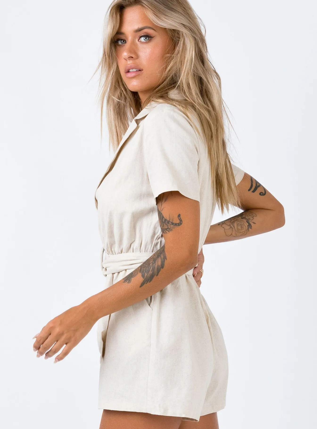 Princess Polly Turin Romper Beige Online