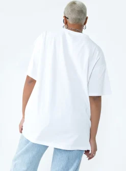 Princess Polly Tweety Post Card Vacation Oversized Tee White Discount