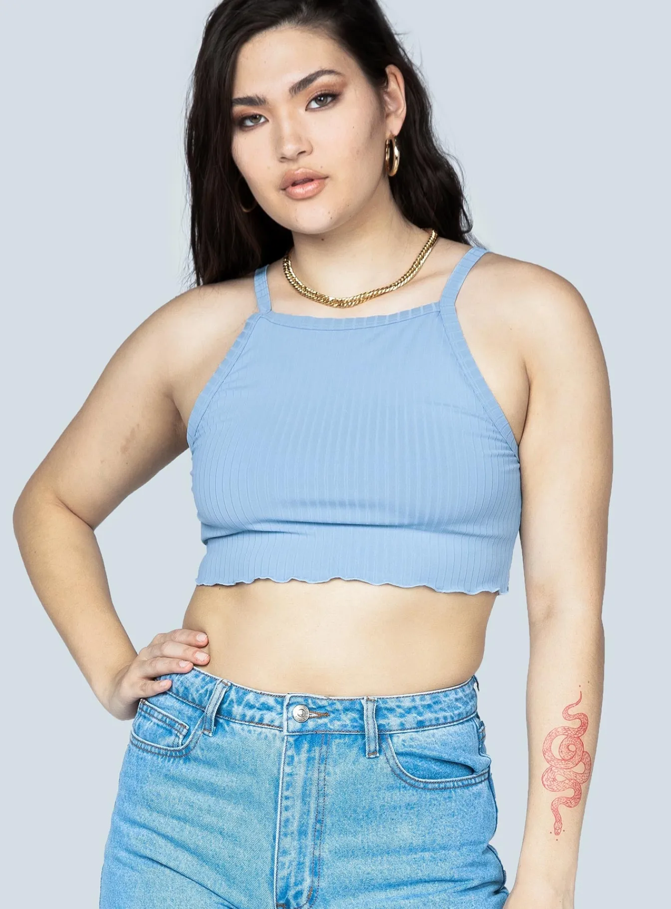 Princess Polly Twiin Lennon Tankini Top Blue Store