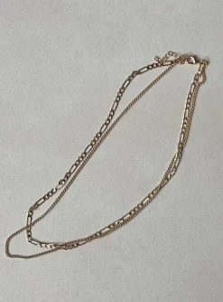 Princess Polly Two Chain Necklace Set Gold Shop