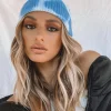 Princess Polly Tye Me Downbeanie   Blue / White Sale
