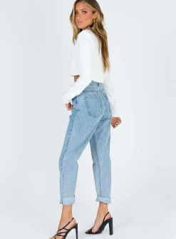 Princess Polly Tyler Jean Mom Jean Mid Wash Denim Flash Sale