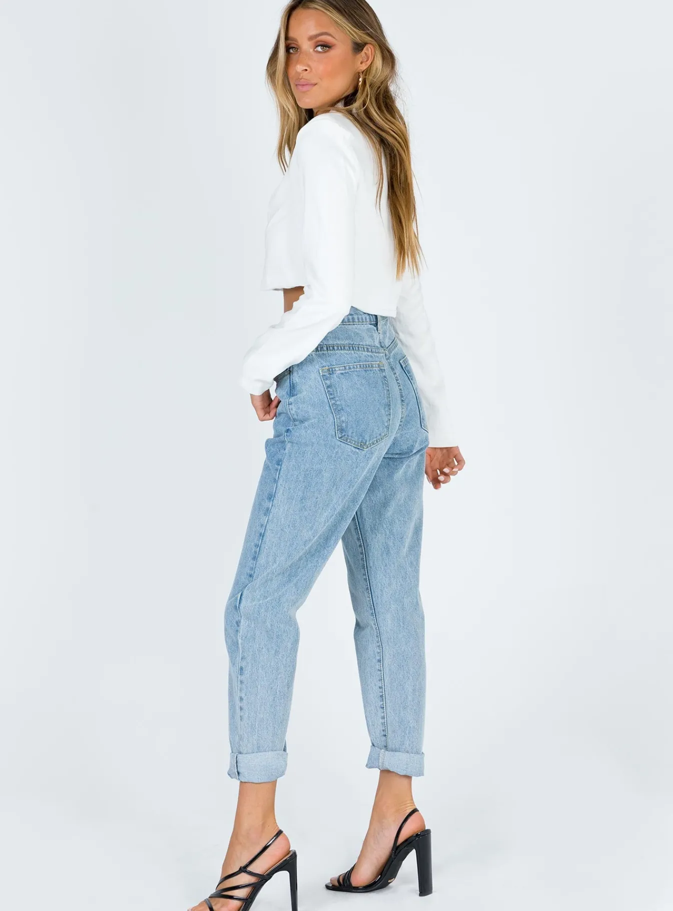 Princess Polly Tyler Jean Mom Jean Mid Wash Denim Flash Sale