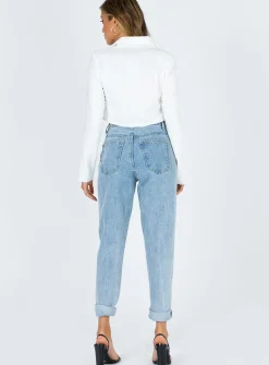 Princess Polly Tyler Jean Mom Jean Mid Wash Denim Flash Sale