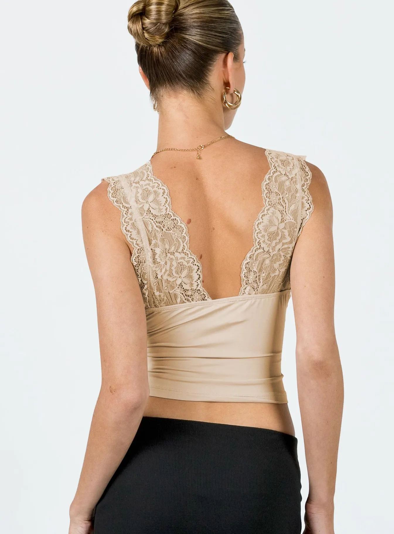 Princess Polly Typha Top Beige Flash Sale