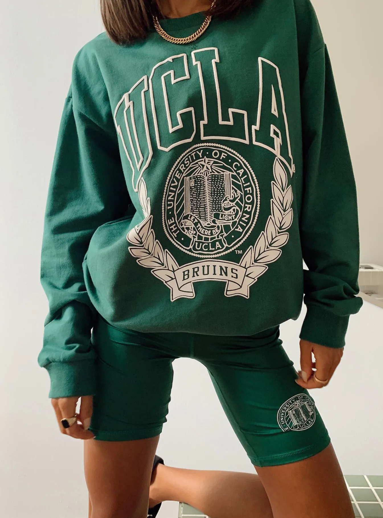Princess Polly Ucla Bike Shorts Green Best Sale