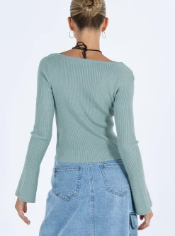 Princess Polly Unley Long Sleeve Top Blue Clearance