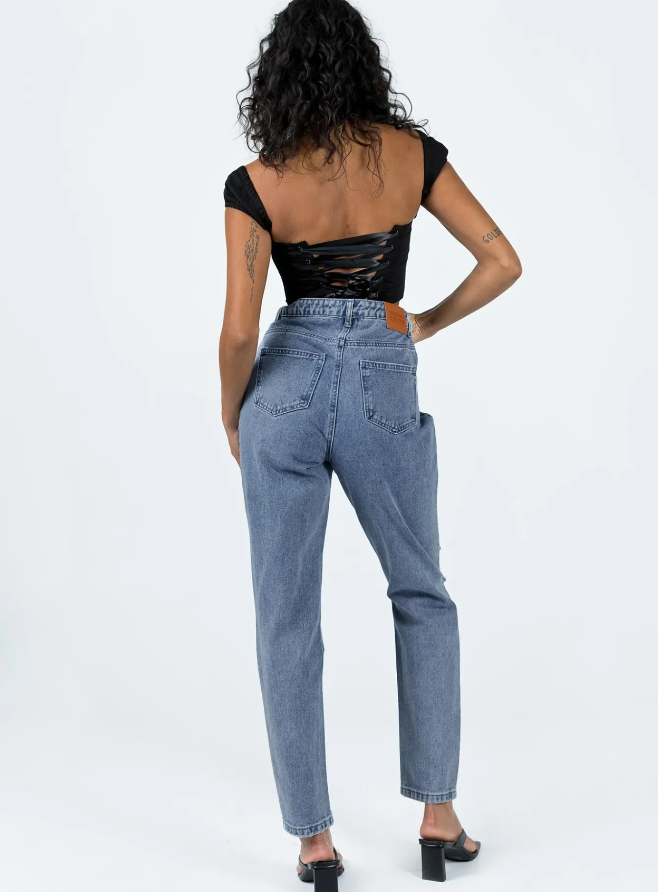 Princess Polly Unofficial High Waisted Mom Jean Light Wash Denim Outlet