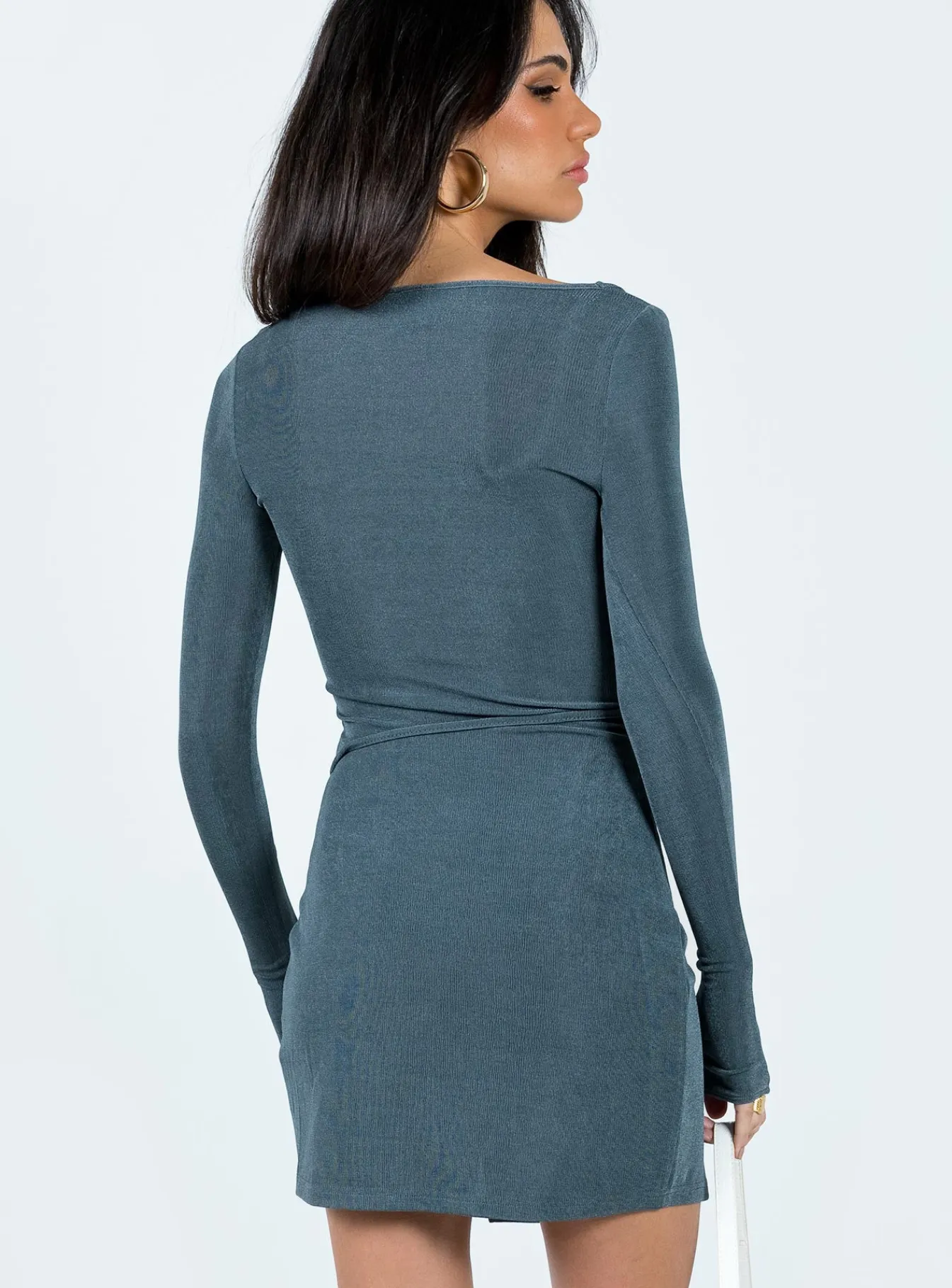 Princess Polly Ura Long Sleeve Mini Dress Grey Flash Sale