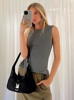 Princess Polly Uzo Top  Grey New