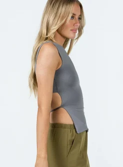 Princess Polly Uzo Top  Grey New