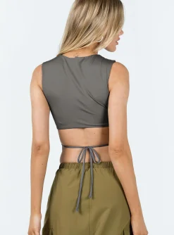 Princess Polly Uzo Top  Grey New