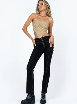 Princess Polly Valmont Strapless Top  Beige Outlet