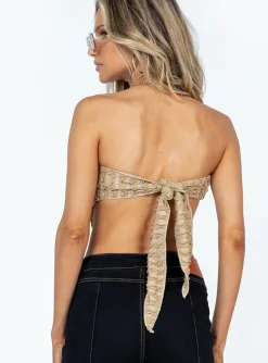Princess Polly Valmont Strapless Top  Beige Outlet